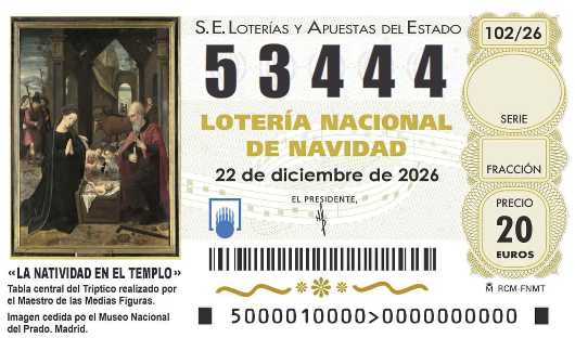 Décimo de lotería 53444