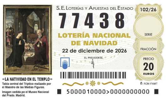 Décimo de lotería 77438