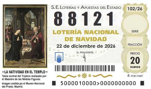 Décimo de lotería 88121